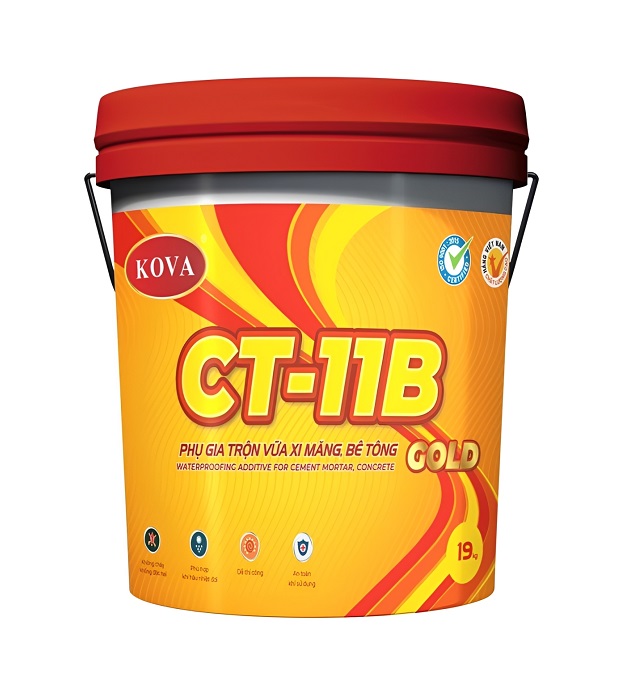 Phụ gia trộn vữa xi măng, bê tông Kova CT11B-Gold – 3.8kg